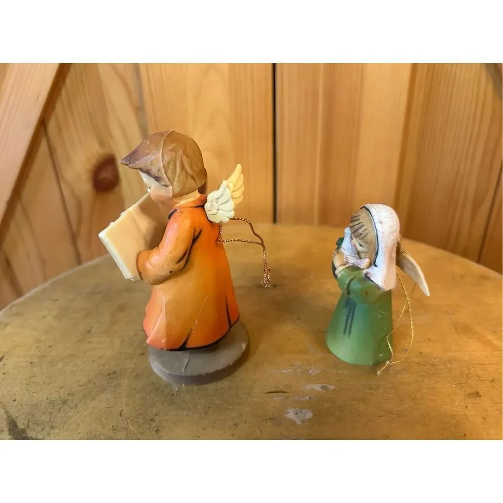 Vintage angels, Christmas ornaments lot of two (8798)￼